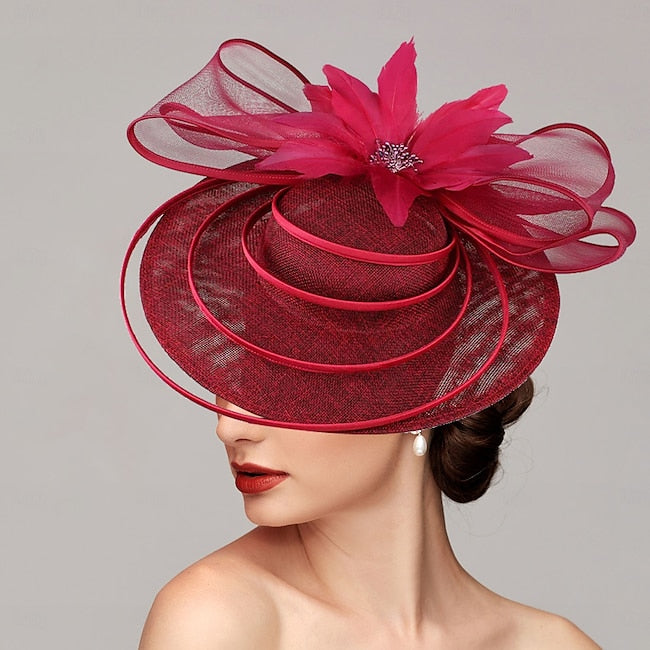 Fascinators Net Saucer Hat Wedding Horse Race Ladies Day Melbourne Cup With Cap Flower Headpiece Headwear #19346969