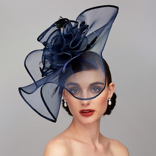 Elegant & Luxurious Feather Linen Rayon Kentucky Derby Hat Fascinators Headpiece with Feather Floral Flower 1PC Melbourne Cup Wedding Horse Race Ladies Day Headpiece dress to impress 2024 #6894536